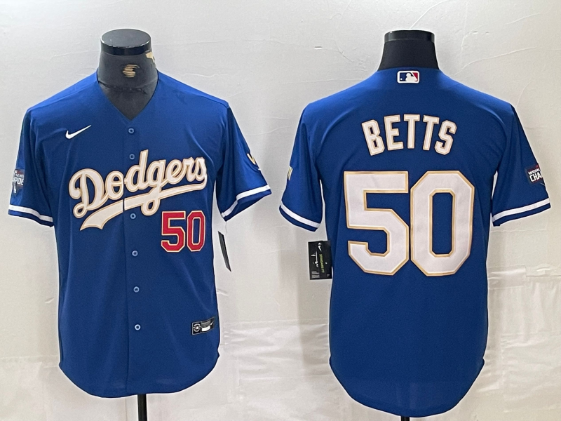 Men's Los Angeles Dodgers Mookie Betts #50 Blue Jersey